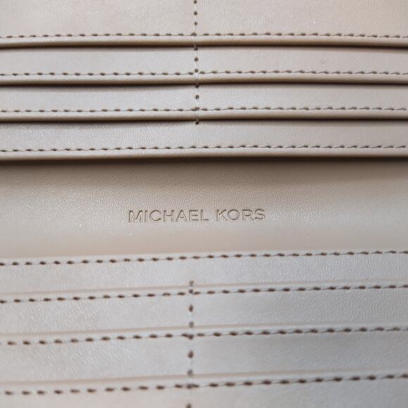 Michael Kors Reed Camel Leather Credit Card Bifold Snap Wallet - Brand New $298 - Picture 11 of 16